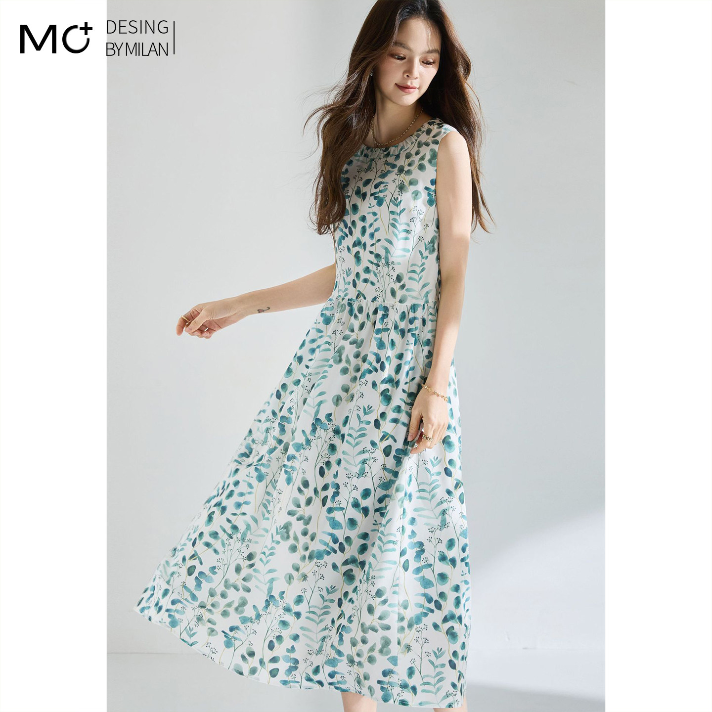 2026年夏季新款雪纺法式度假风气质大摆裙系带无袖背心雪纺连衣裙