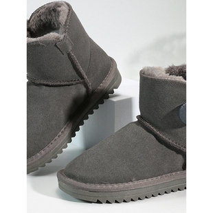 UGG河南桑坡村真皮毛一体儿童雪地靴时尚童靴男女宝宝加绒加厚棉