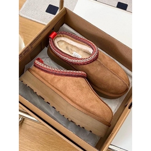 UGG河南桑坡村uG家真皮毛一体雪地靴民族风厚底女内增高棉拖鞋冬