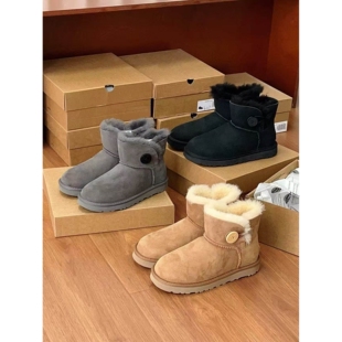 UGG桑坡木扣厚底雪地靴女冬季皮毛一体2026冬季新款爆款新款东北