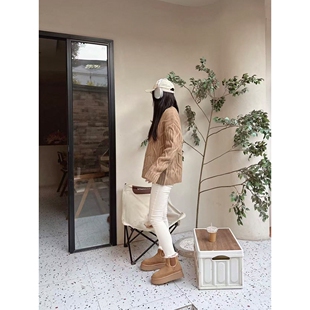 UGG桑坡村羊皮毛一体雪地靴女冬季爆款厚底增高加绒加厚休闲保暖