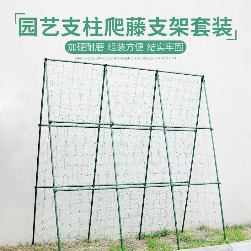 园艺支柱支架套装豆角架黄瓜架子花支柱配爬藤网菜园蔬菜支架种植