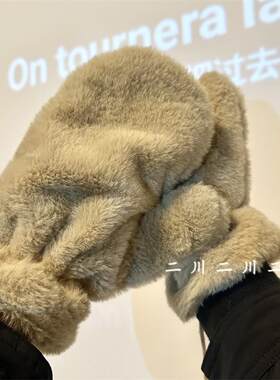 可爱纯色手套冬季保暖厚@！！