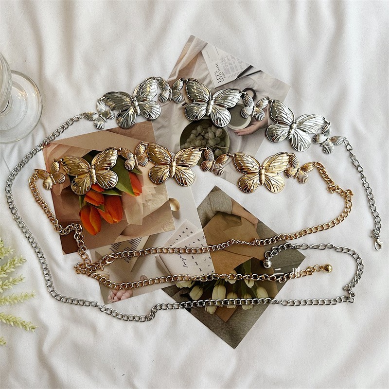 蝴蝶金属百搭腰带女配