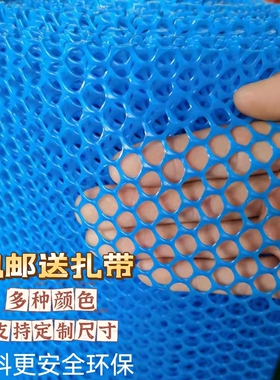 蓝色塑料网格防护阳台网养殖网防坠网片儿童防坠防猫宠物围栏包邮