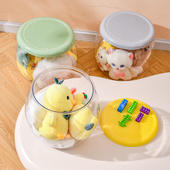 新款 多功能儿童卡通可坐凳子透明换鞋 凳塑料玩具储物凳收纳桶圆形