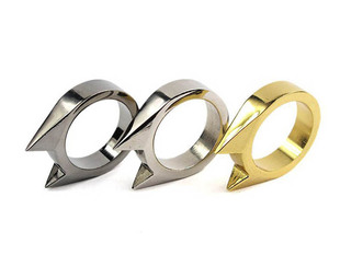 多功能破窗虎指手刺不锈钢防身戒指环扣女子防身自卫用品防狼自救