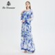 印花连衣裙长裙度假裙大裙摆气质时尚 阿丹娜女装 夏季 LCS472GW0