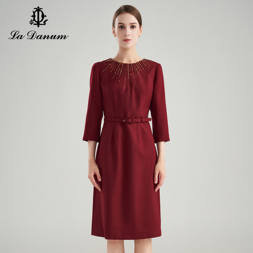 阿丹娜缝钻亮片连衣裙