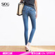 九分紧身小脚裤 女2026春季 女 蓝色提臀高腰牛仔裤 SJOG塑形显臀翘