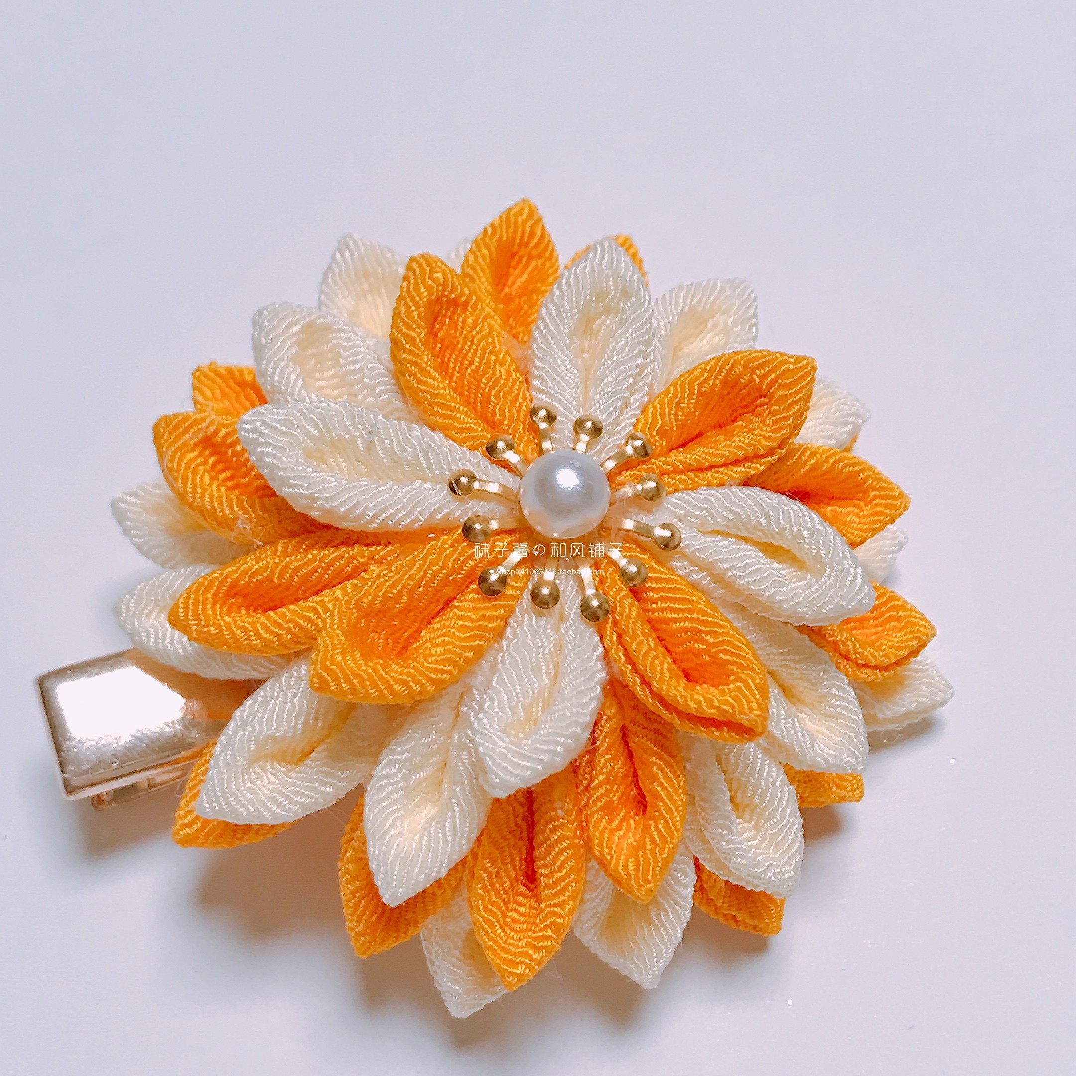 【鹅梨】和风日系头饰发夹鹅黄色剑菊配和服汉服浴衣写真配饰