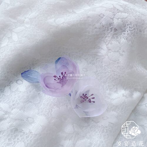 发夹真丝布料仙女梦幻紫色古风