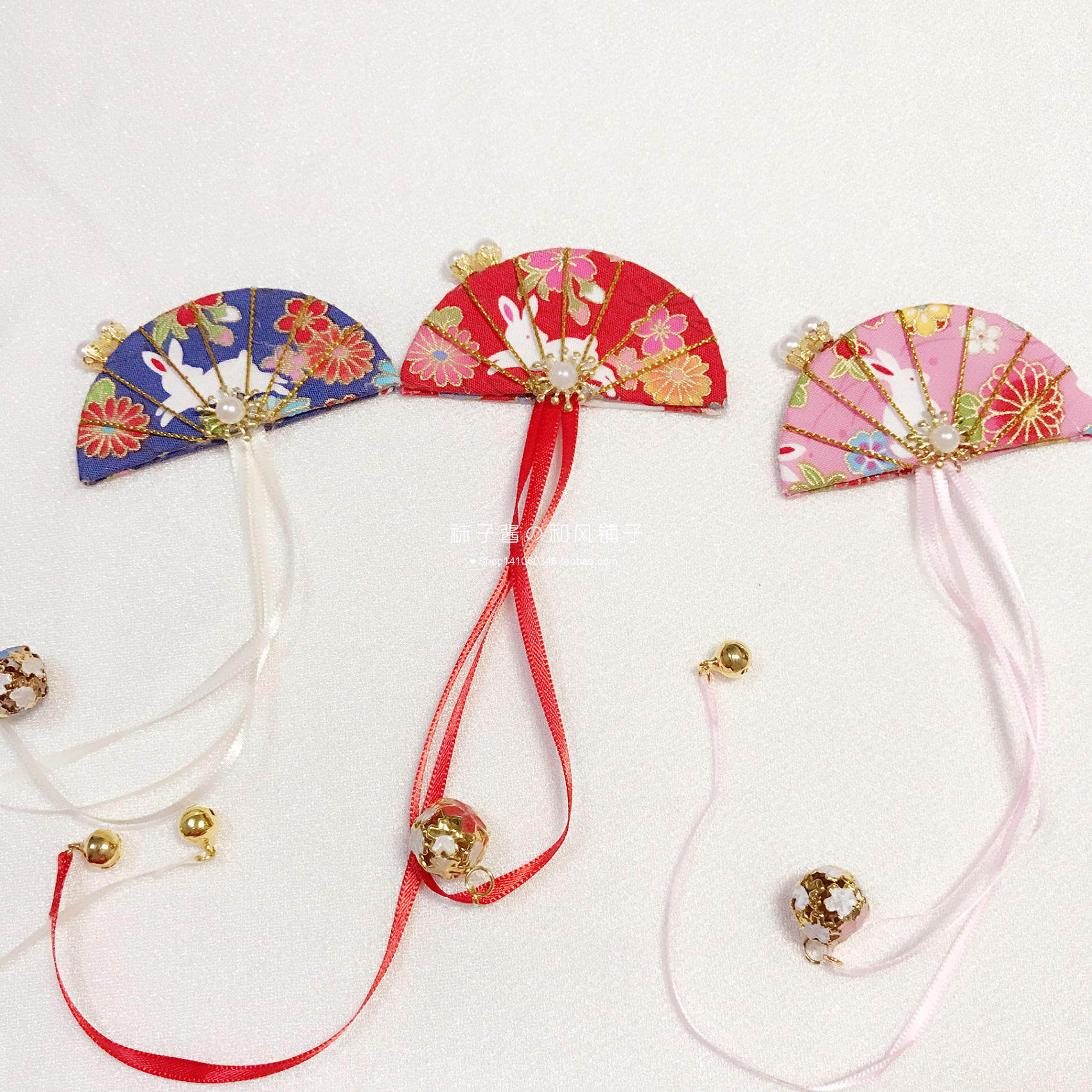 【袜子酱】和扇  日系和风扇子发饰发夹 和服汉服写真边夹配饰