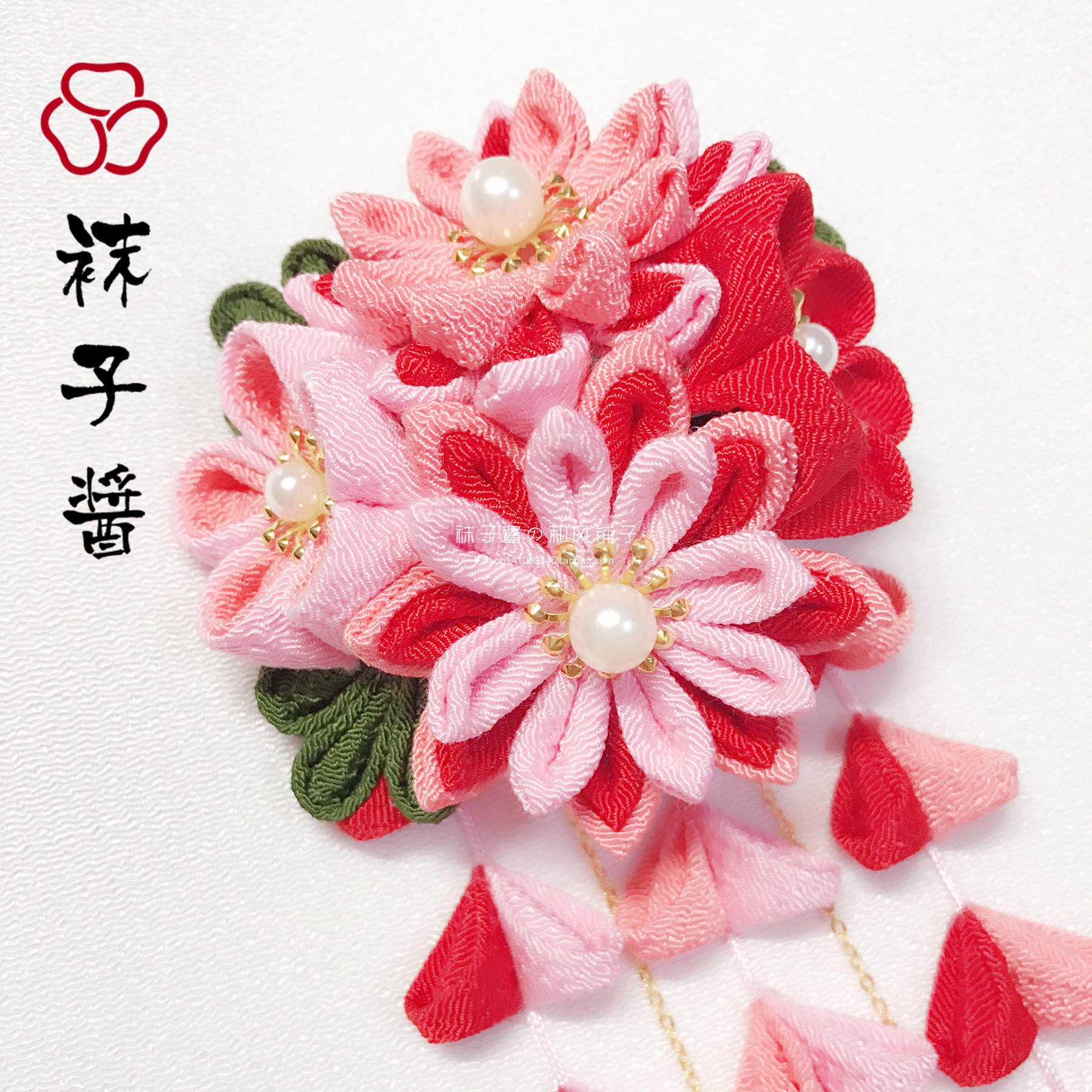 【袜子酱】婆娑 日系和风绉布发饰 和服浴衣羽织写真配饰 发卡