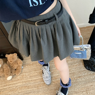 百搭显瘦半身裙裤 大码 韩版 新款 设计感小众花苞蓬蓬短裙女2025夏季