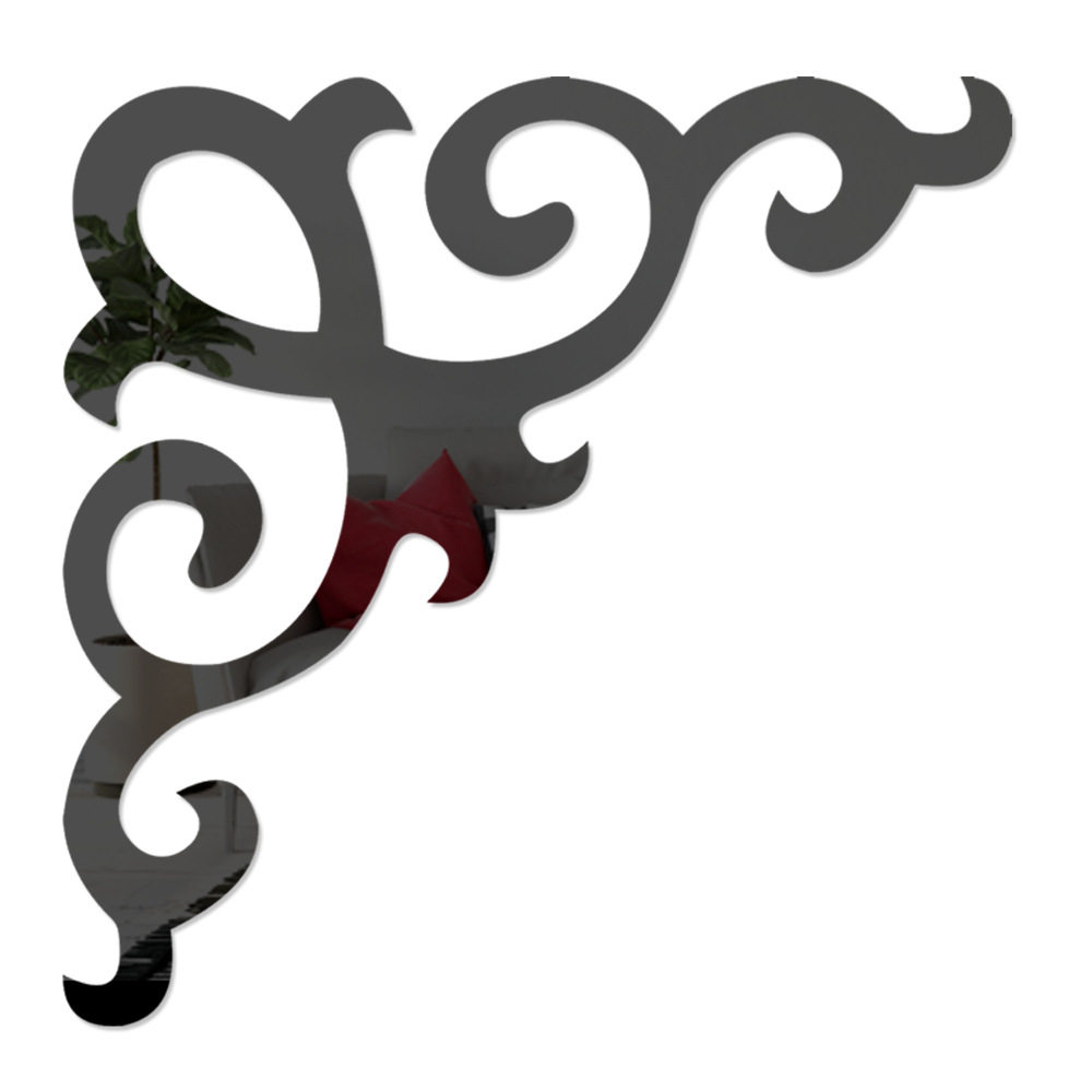 3d立体亚克力镜面墙贴壁柜对角贴墙角客厅背景墙装饰镜子对角贴花