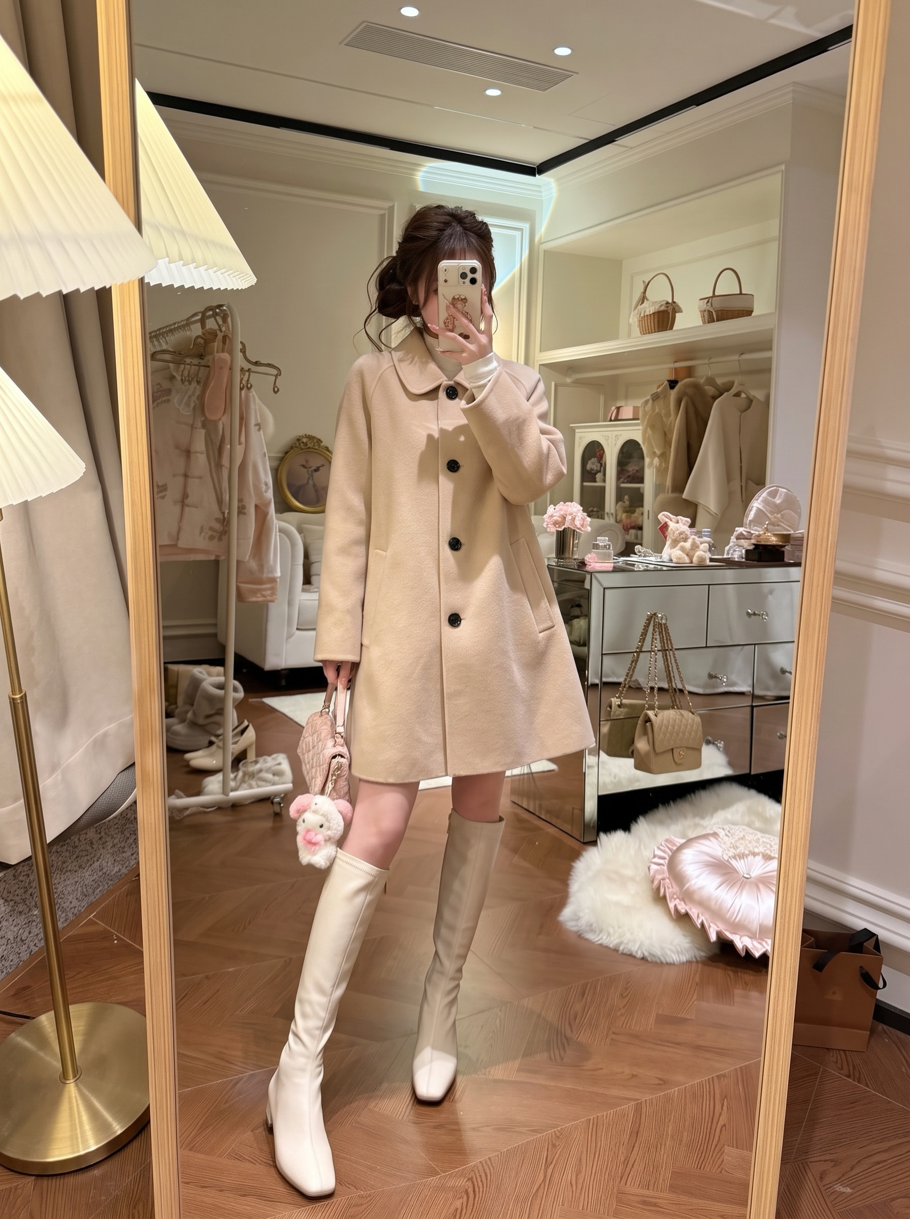 白小云/珍妮大衣 廓形双面尼大衣女