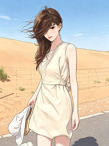 白小云/午夏系列【雅】腰带有7到8种系法的三色亚麻连衣裙