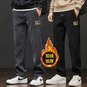 运动长裤 休闲裤 灯芯绒秋冬款 加绒加厚男士 男秋季 宽松直筒2024新款