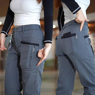 爆款弹力工装休闲裤男款春秋季修身直筒裤耐磨干活劳保工作裤子男