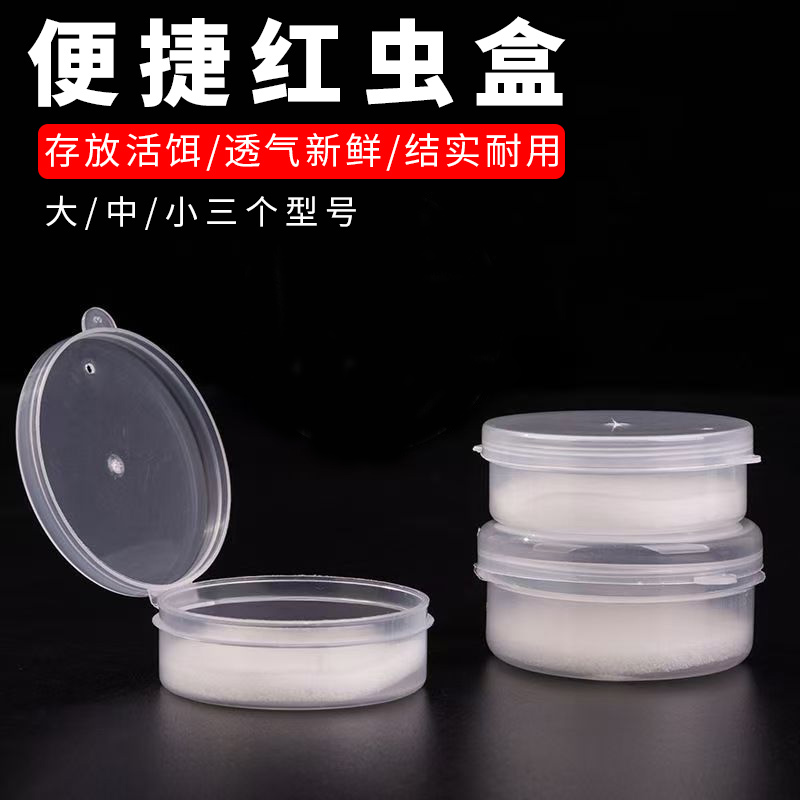 红虫盒蚯蚓沙蚕活饵盒子透明便携