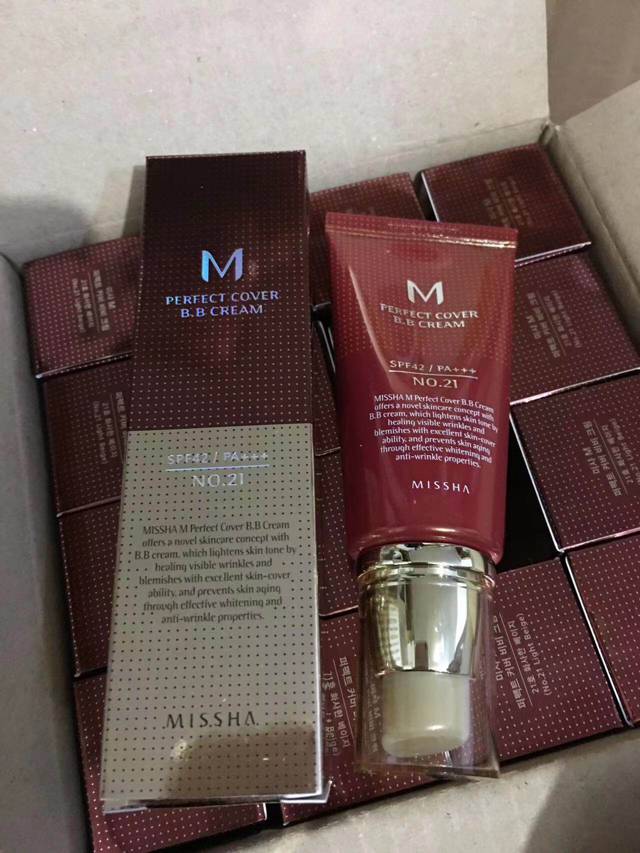 包邮Missha/谜尚韩国bb霜遮瑕防晒隔离大红BB霜 SPF42 PA+++