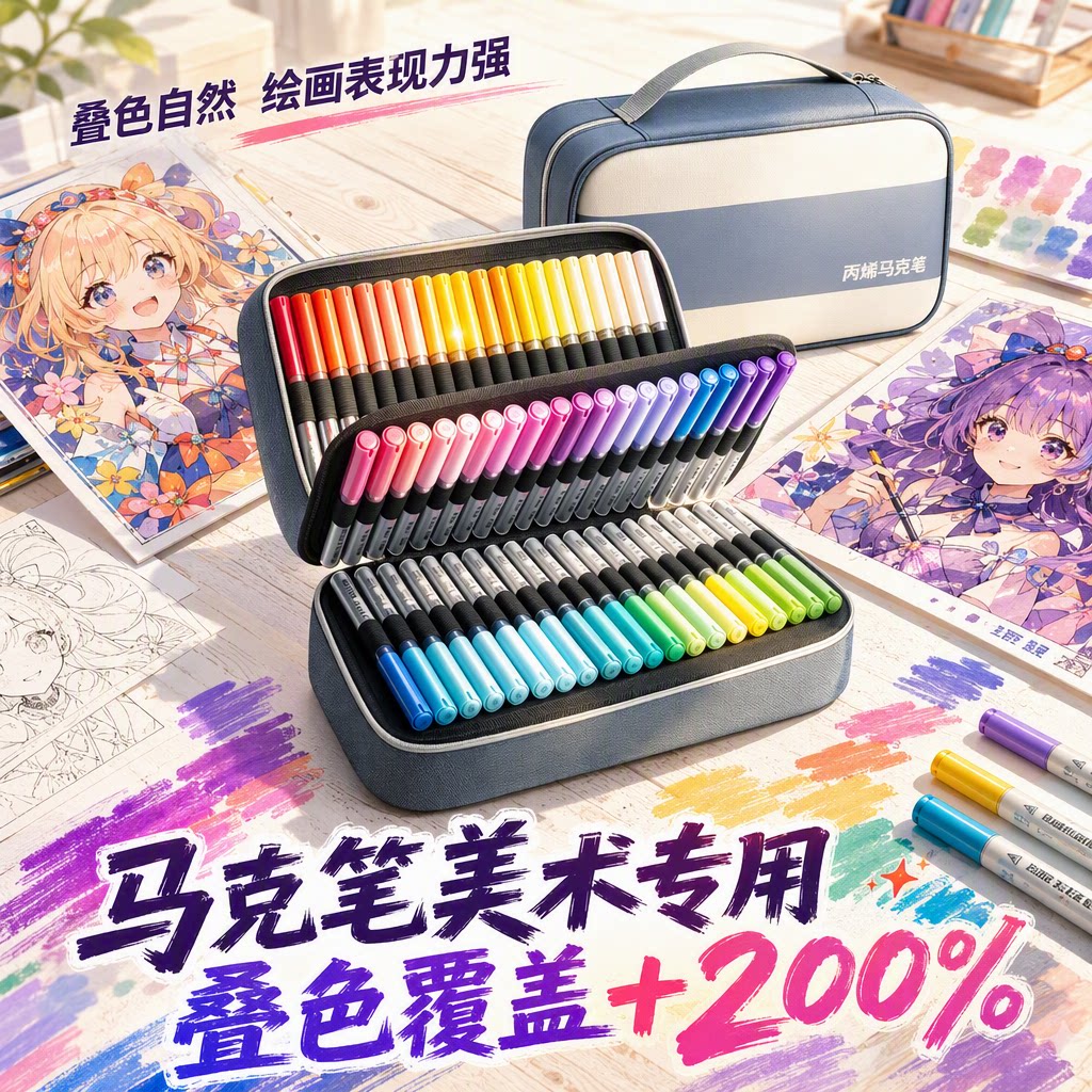 【强覆盖力】慢作高级丙烯马克笔图片