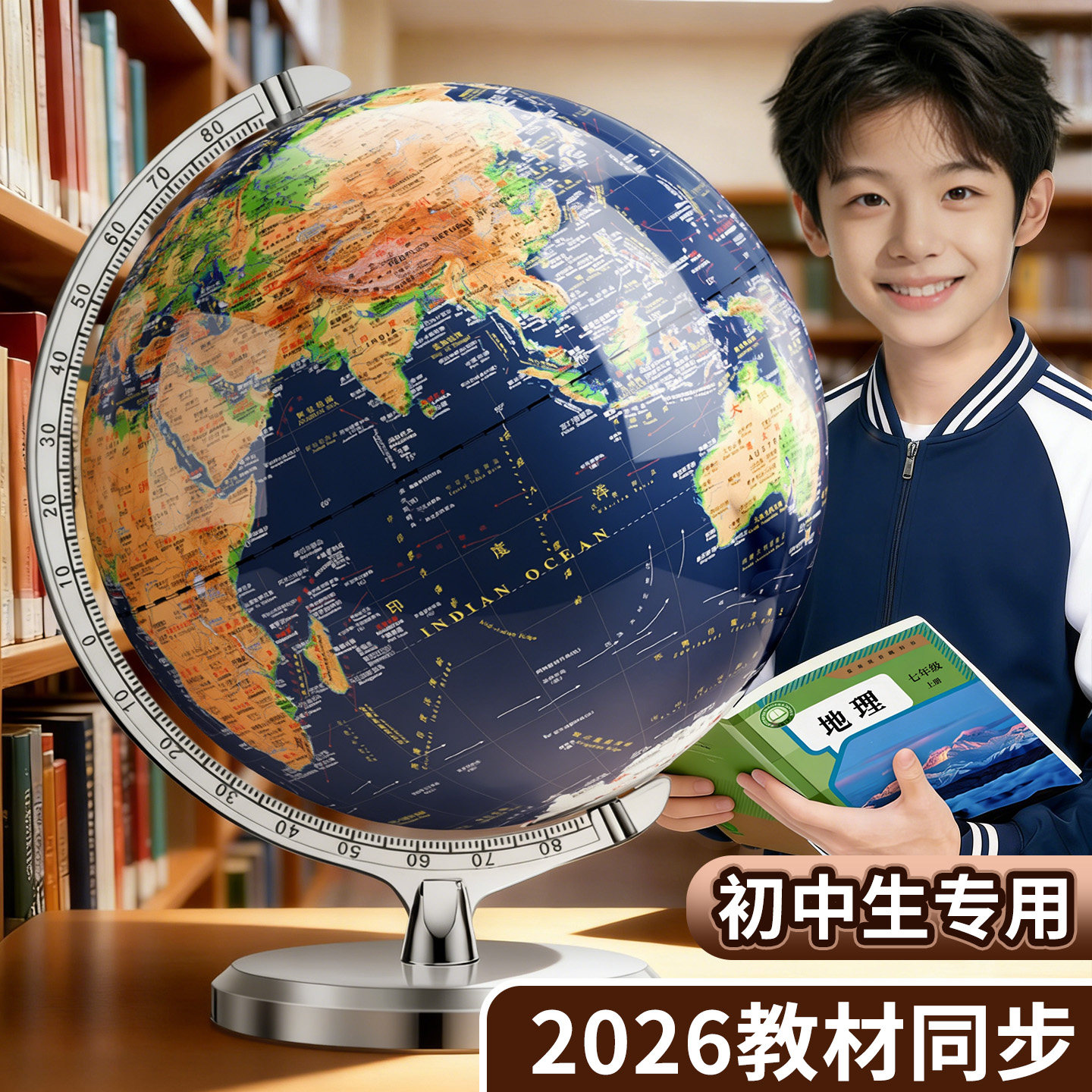 2026年新款地球仪正版学生用初中生专用3d立体悬浮凹凸AR智能