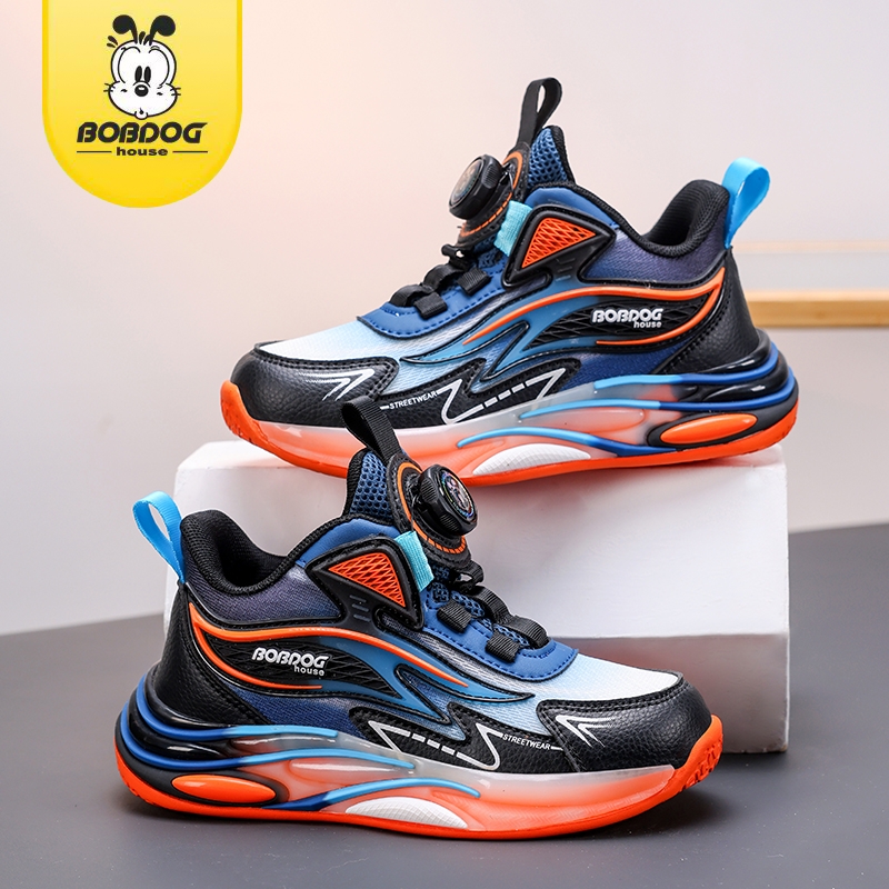 巴布豆男童鞋2025春秋透气网面运动鞋跑步网鞋中大童男孩儿童鞋子