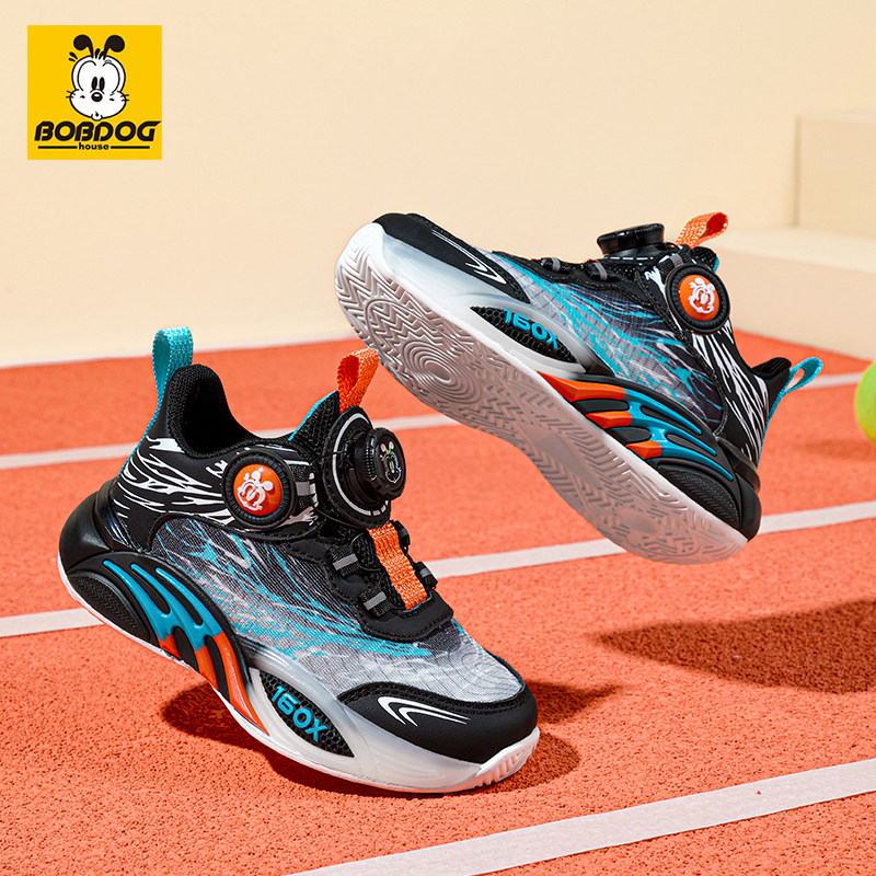 巴布豆男童篮球鞋2026春季新款儿童软底运动鞋防滑小学生休闲鞋子