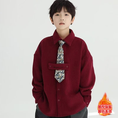 男童秋冬衬衫2026新款