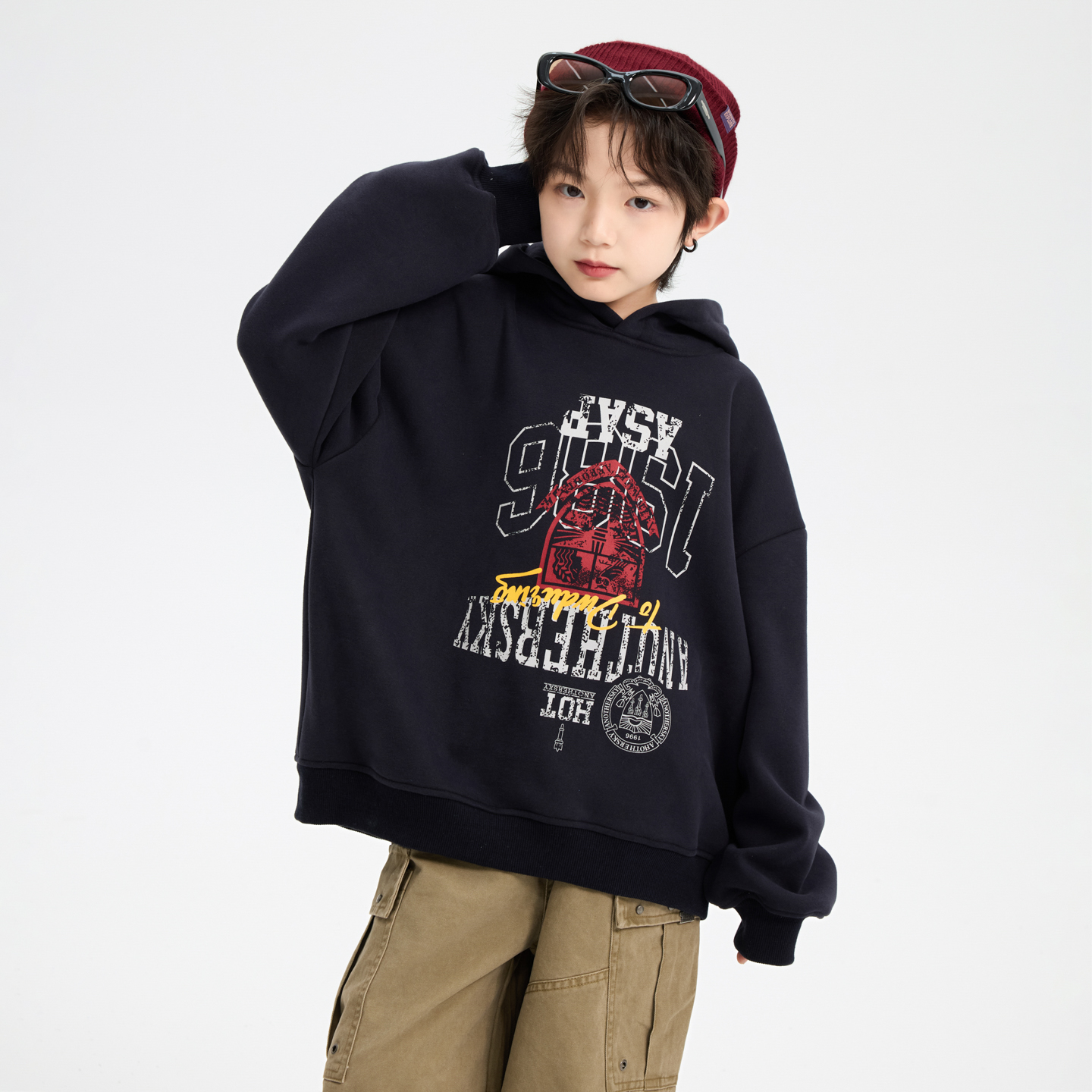 男童秋冬加绒卫衣2025新款