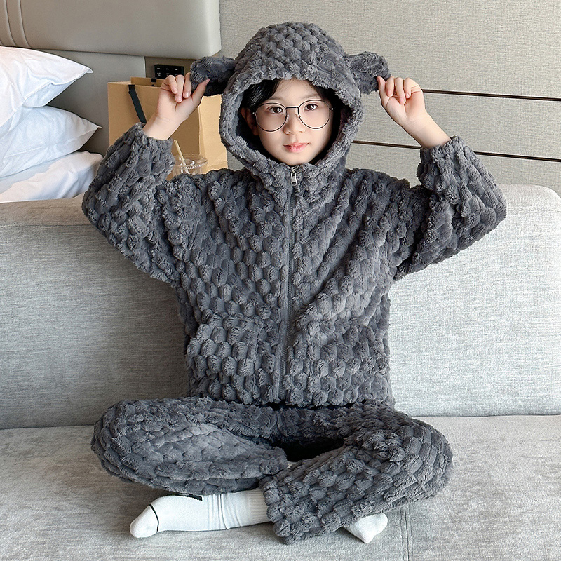 男童冬季家居服套装2025新款