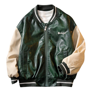 儿童装男童春秋款外套2026新款春季中大童棒球服皮衣男孩夹克春装