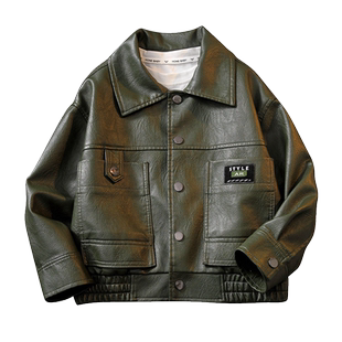 儿童装男童春装外套春秋款2026新款皮衣中大童男孩春季夹克酷帅潮