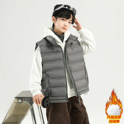 男童秋冬夹棉马甲2025新款