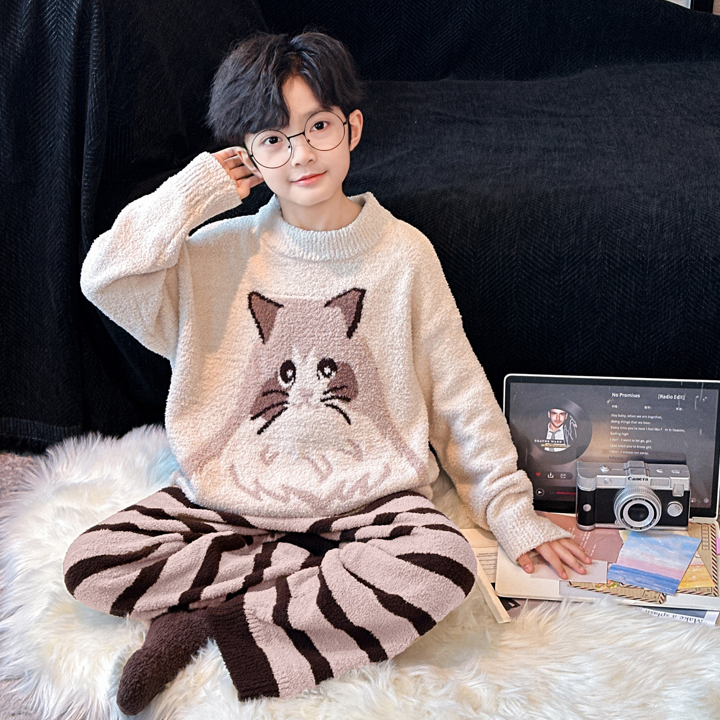 男童秋冬家居服套装2025新款