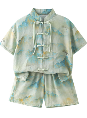 男童夏季汉服短袖套装2026新款