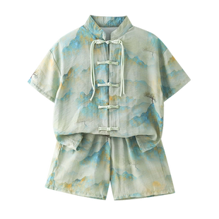 儿童装男童汉服夏装套装2026新款古风夏季唐装男孩夏款大童中国风