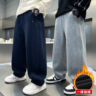 童装男童裤子秋冬款2026新款青少年冬季男孩加绒休闲裤中大童冬装