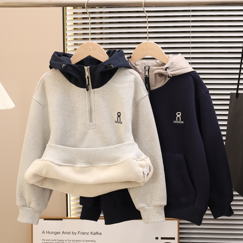 男童秋冬加绒卫衣2025新款