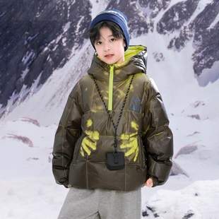 儿童装男童温变羽绒服冬装2025新款冬季加厚中大童男孩白鸭绒外套