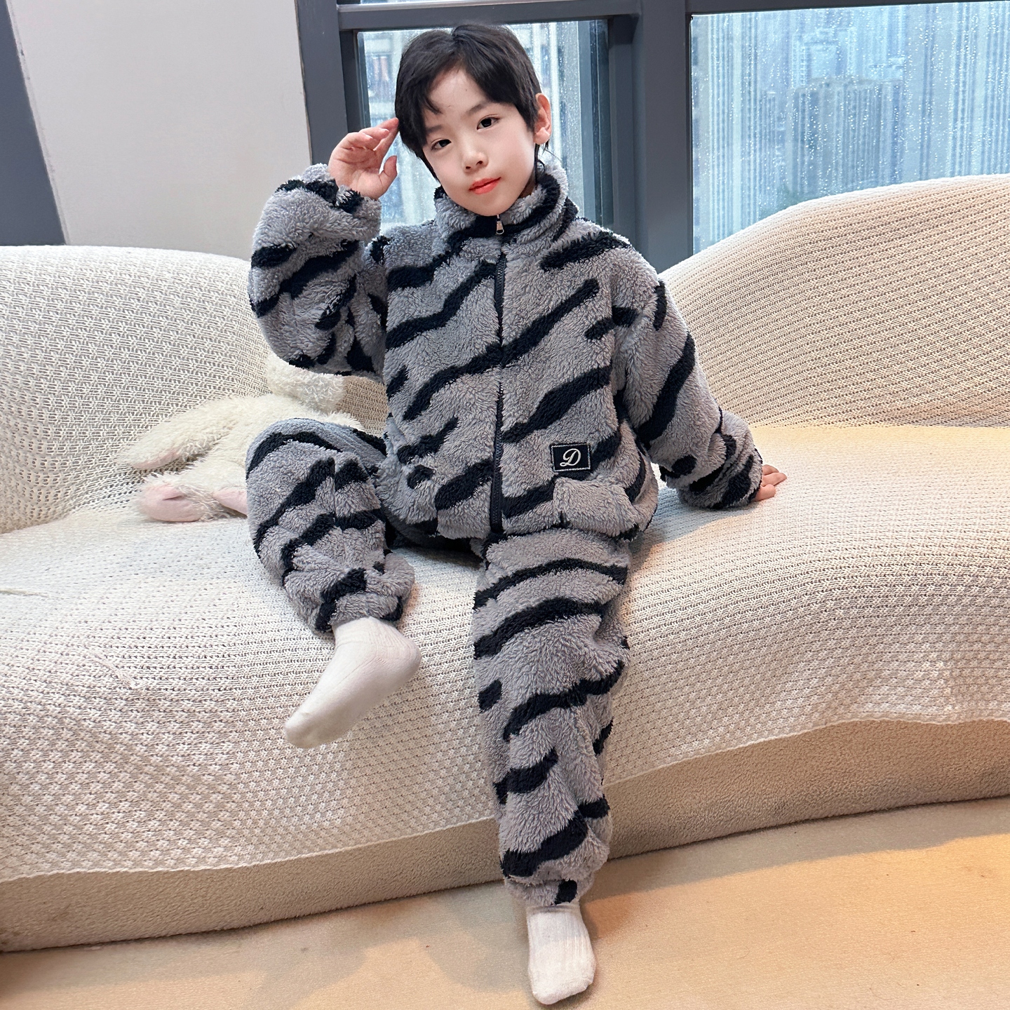 男童秋冬家居服套装2025新款
