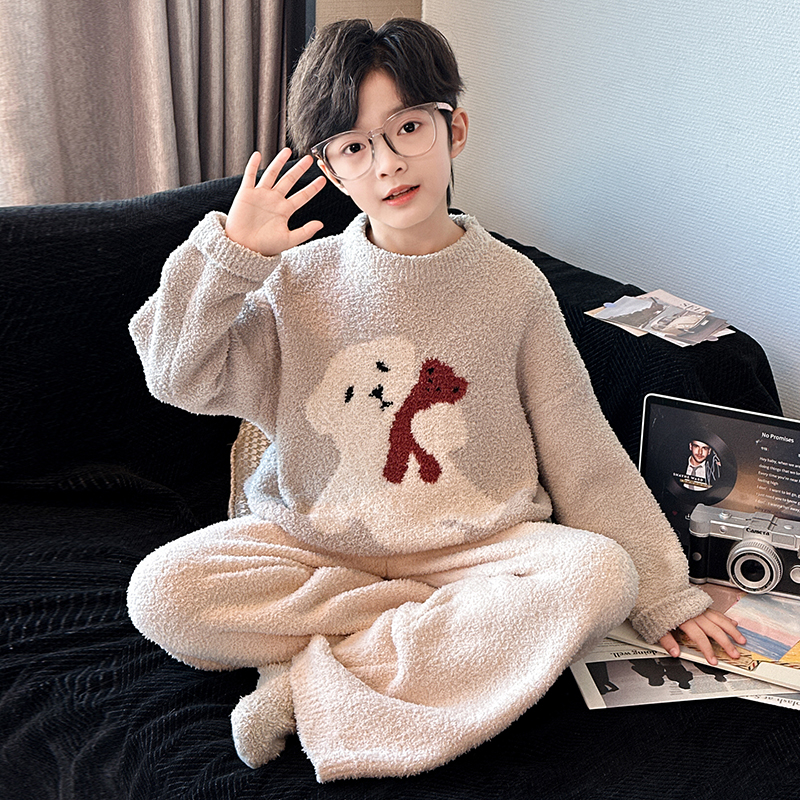 男童秋冬家居服套装2025新款