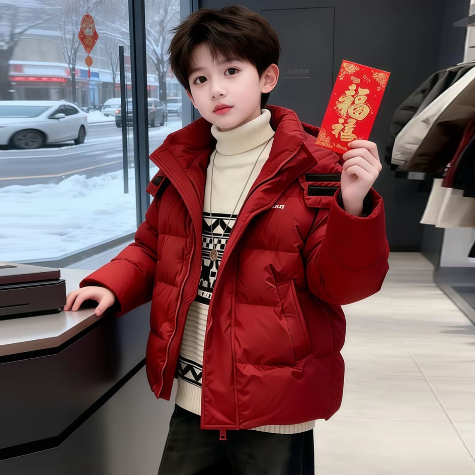 儿童装男童冬装棉衣2026新款马年羽绒棉服外套大童红色本命年男孩,童装/婴儿装/亲子装,棉袄/棉服,淘宝优惠券,粉丝福利购,淘宝优惠卷