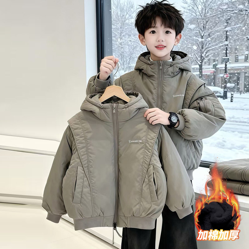 儿童装男童外套秋冬款2025新款中大童男孩夹棉加厚冬装冬季衣服潮,童装/婴儿装/亲子装,普通外套,淘宝优惠券,粉丝福利购,淘宝优惠卷