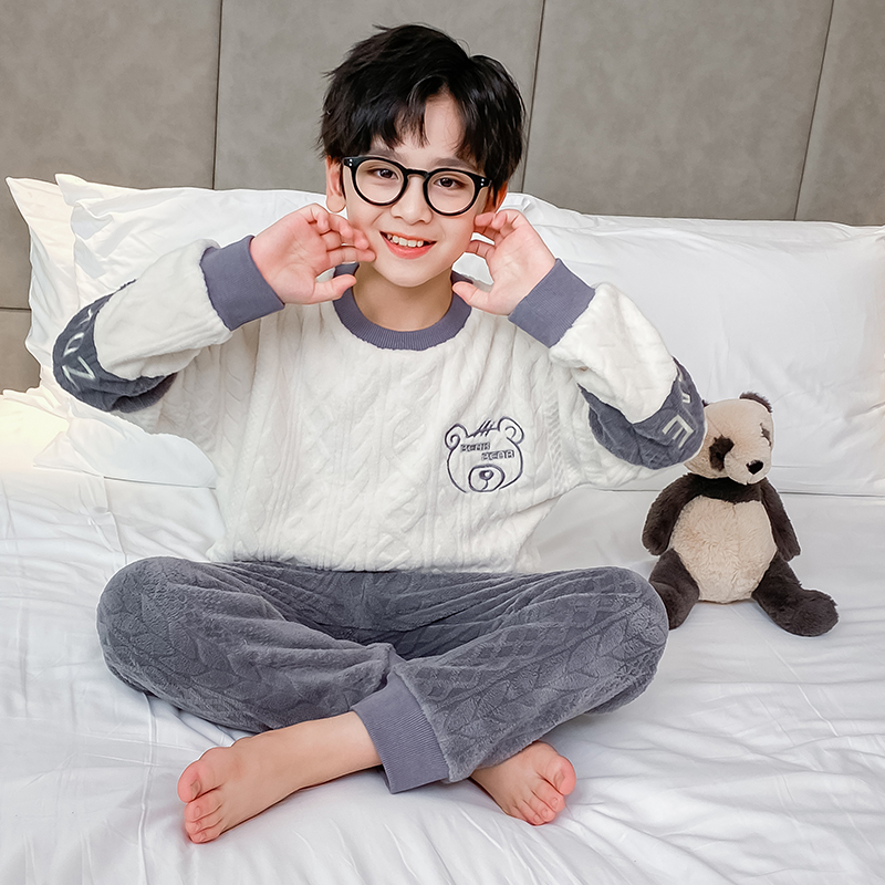 男童秋冬家居服套装2025新款