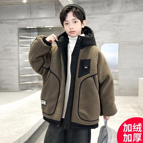 男童秋冬加绒毛毛衣2025新款