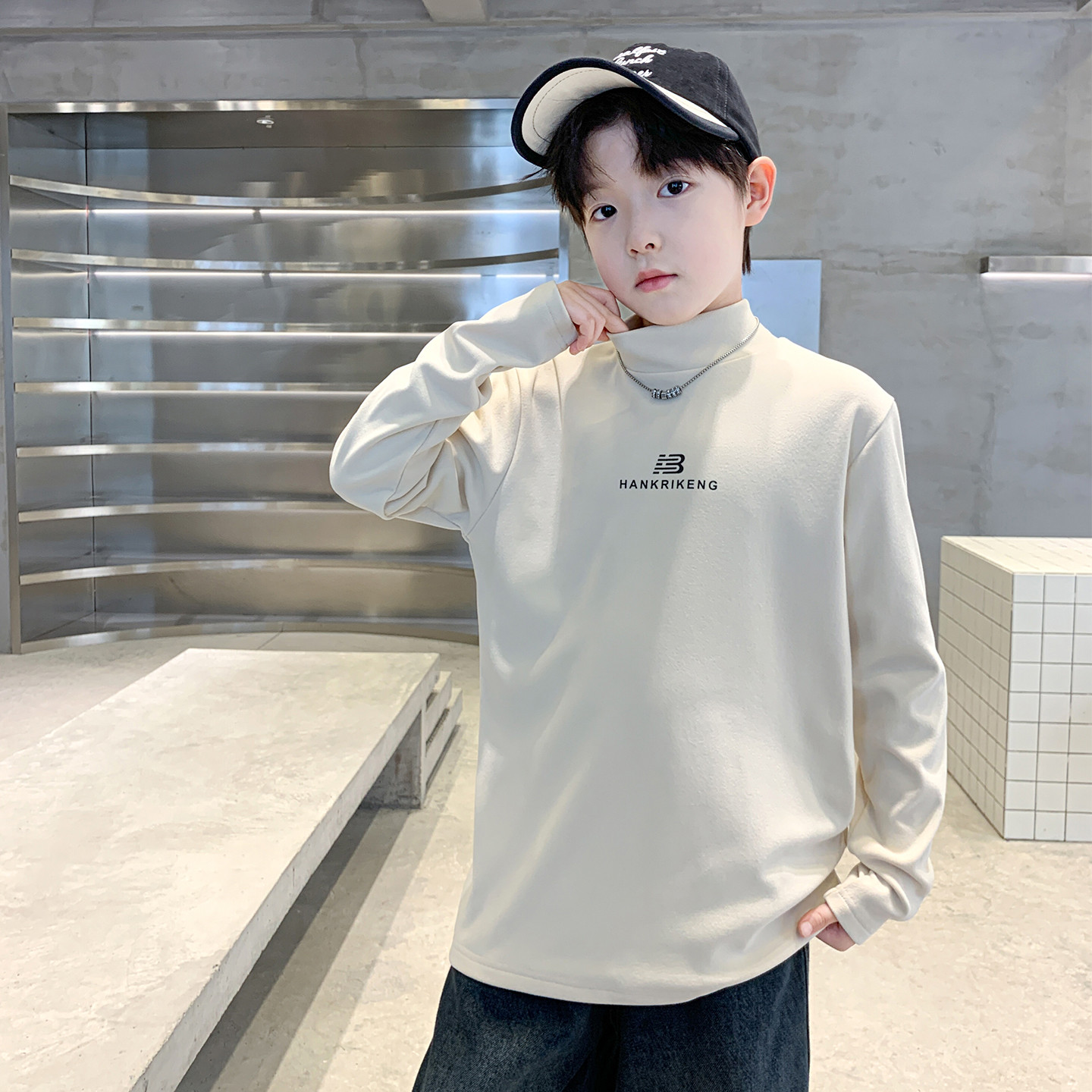 男童秋冬加绒打底衫2025新款