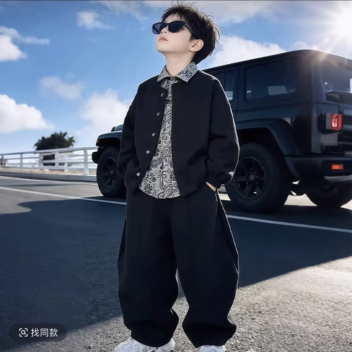 儿童装男童套装秋装2026新款中大童春秋款外套休闲男孩秋季三件套